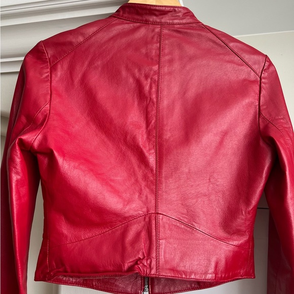 Genuine leather BeBe red jacket - Picture 4 of 6